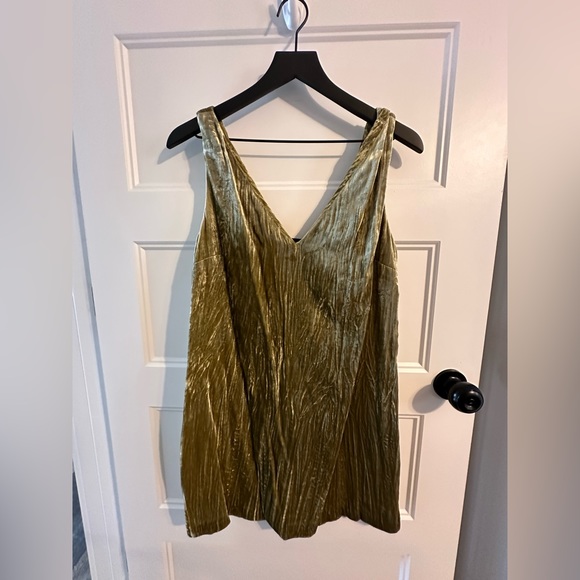 French Connection UK Olive Green Velvet Dress - Picture 1 of 5